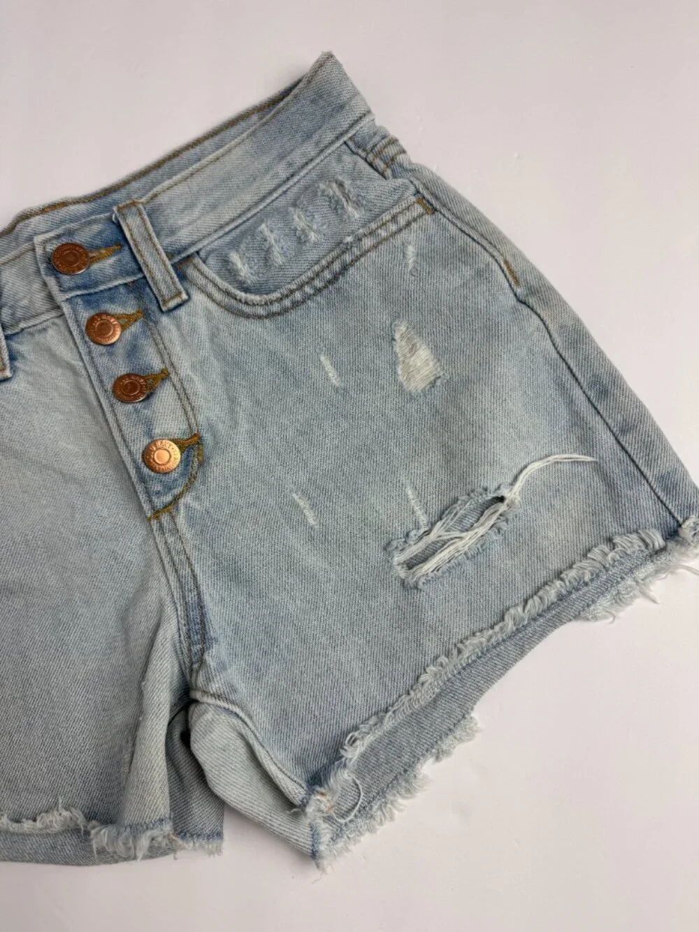 Old Navy Blue Distressed Denim Shorts Girl Size 12